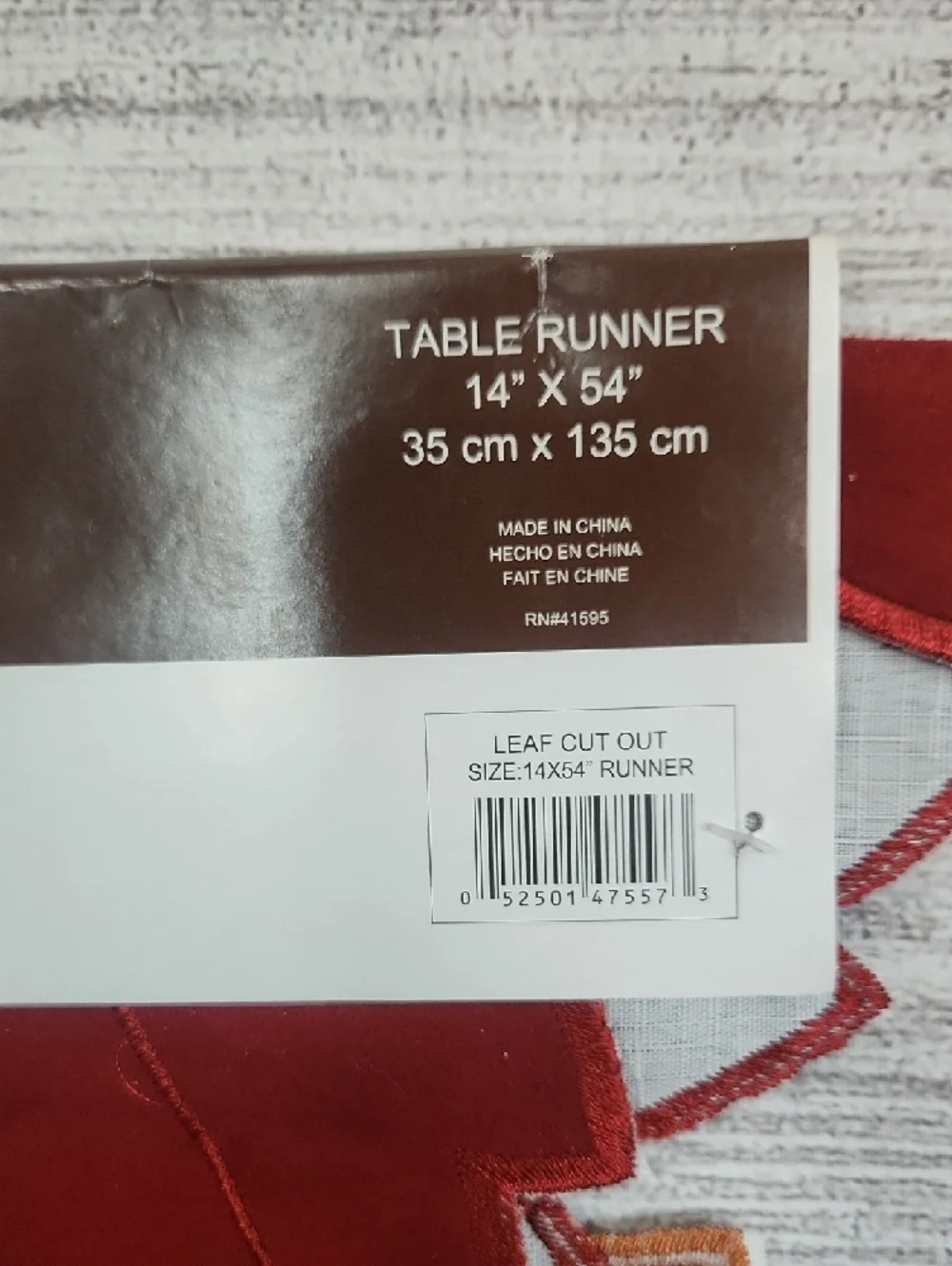 Vogue Leaf Table Runner Set in Burgundy, Rust, Mustard